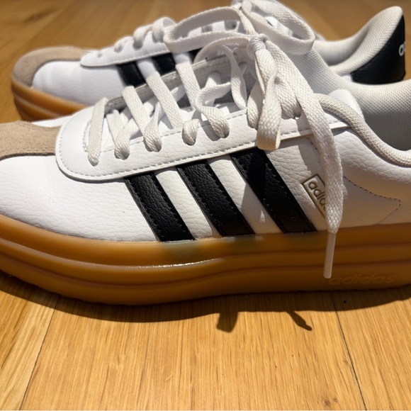 Adidas VL Court Bold White Black Sneakers- Size 5 - Picture 4 of 7